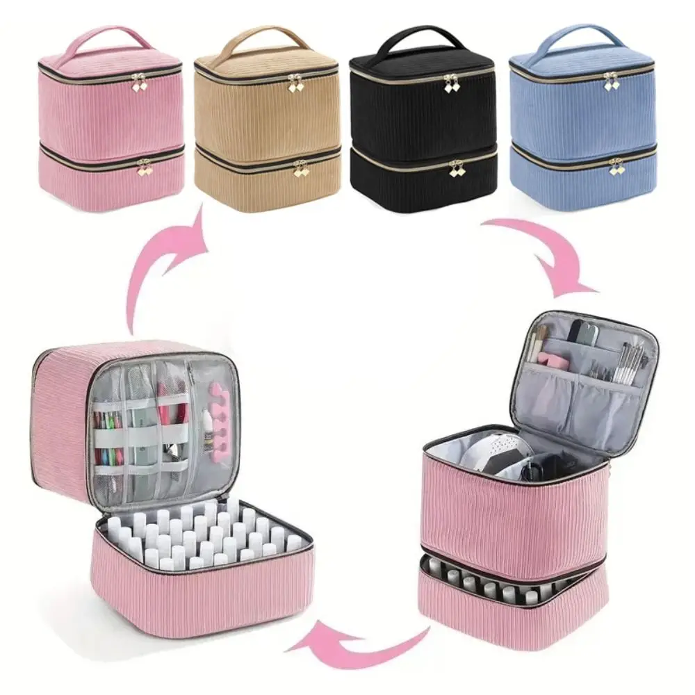 Organizador de esmaltes de uñas doble capa, bolsa gran capacidad - imagen 4