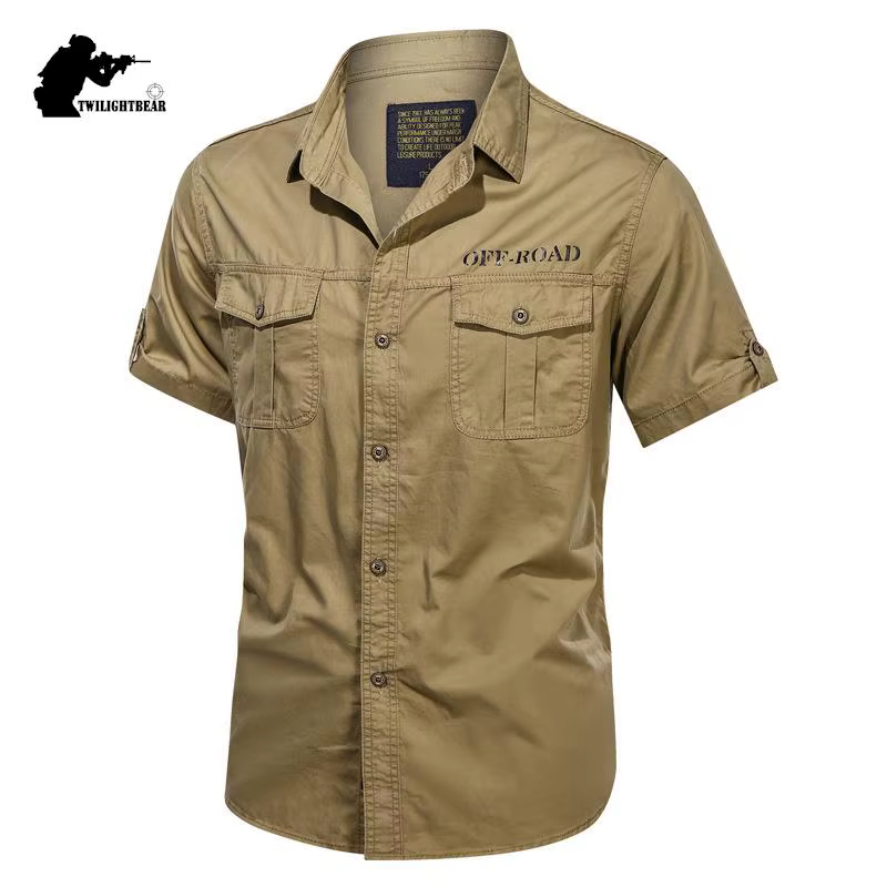 Camisa de Pesca Manga Corta Hombre Algodón Premium Estampado - imagen 3