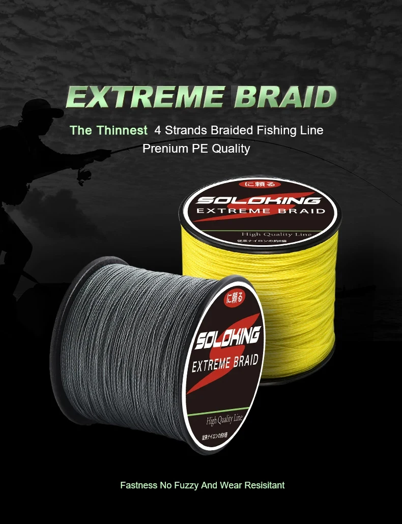 Detalle de la línea de pesca trenzada SOLOKING