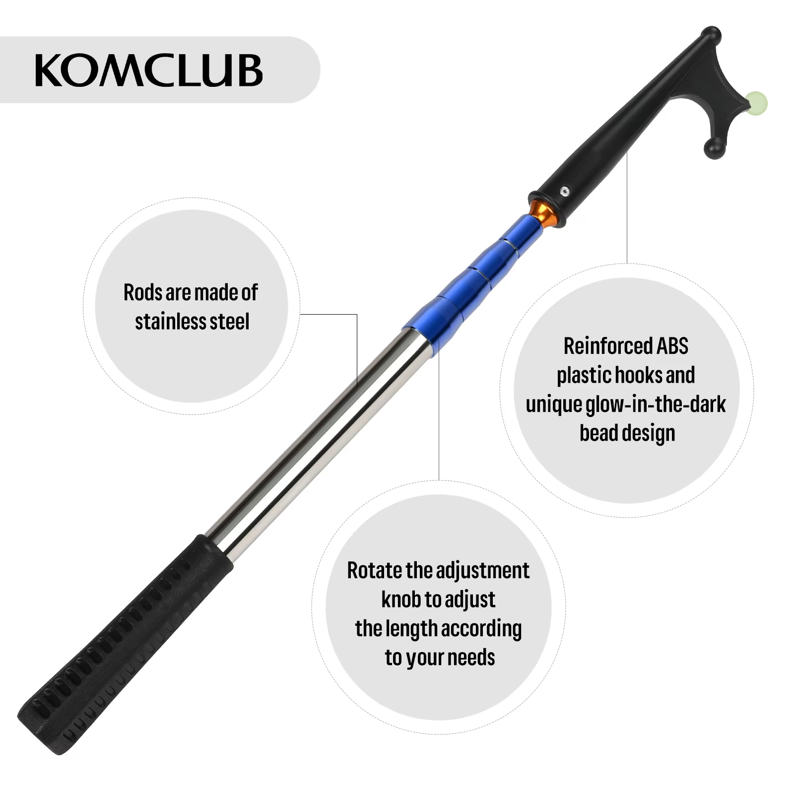 SANLIKE Vara extensible con cuentas luminosas para pesca desde barco - imagen 4
