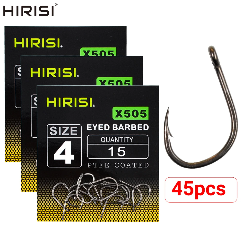 Hirisi X505 - Anzuelo para carpa PTFE acero inox, ojo giratorio - imagen 4