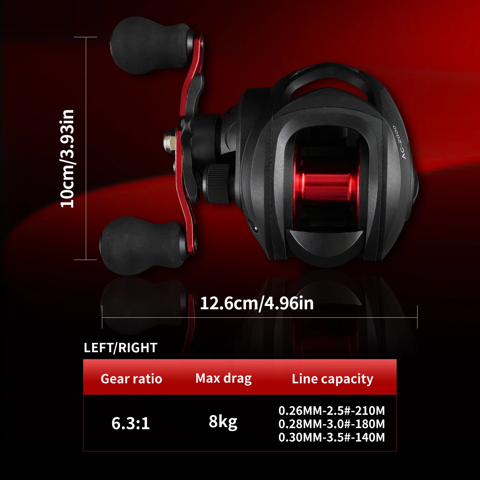 Carrete Baitcasting Rooblinos AC – Cuerpo Metálico para Carpa - imagen 4