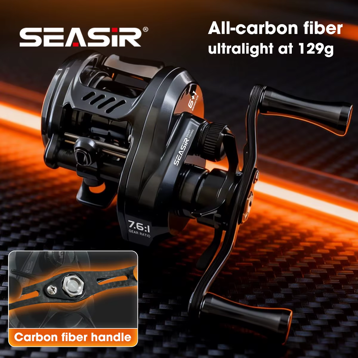 Carrete BFS SEASIR Round Rro – Ultraligero en fibra de carbono - imagen 2
