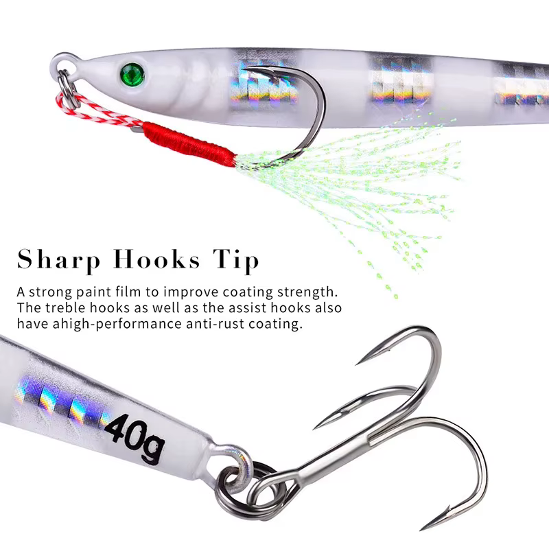 Señuelo Jigging metálico para lubina – Lento y largo - imagen 5