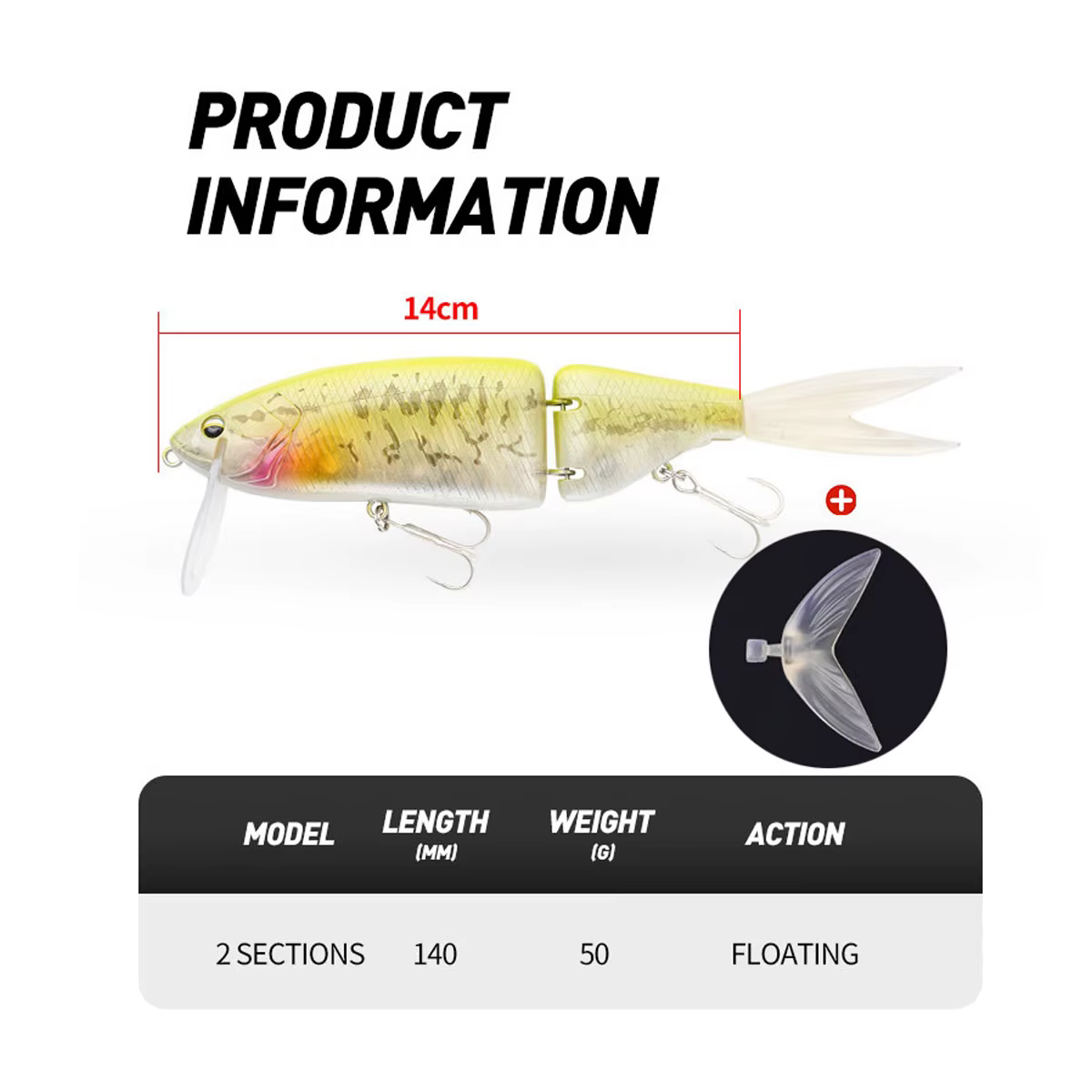 Swimbait 14cm 50g – Señuelo articulado para lubina - imagen 4