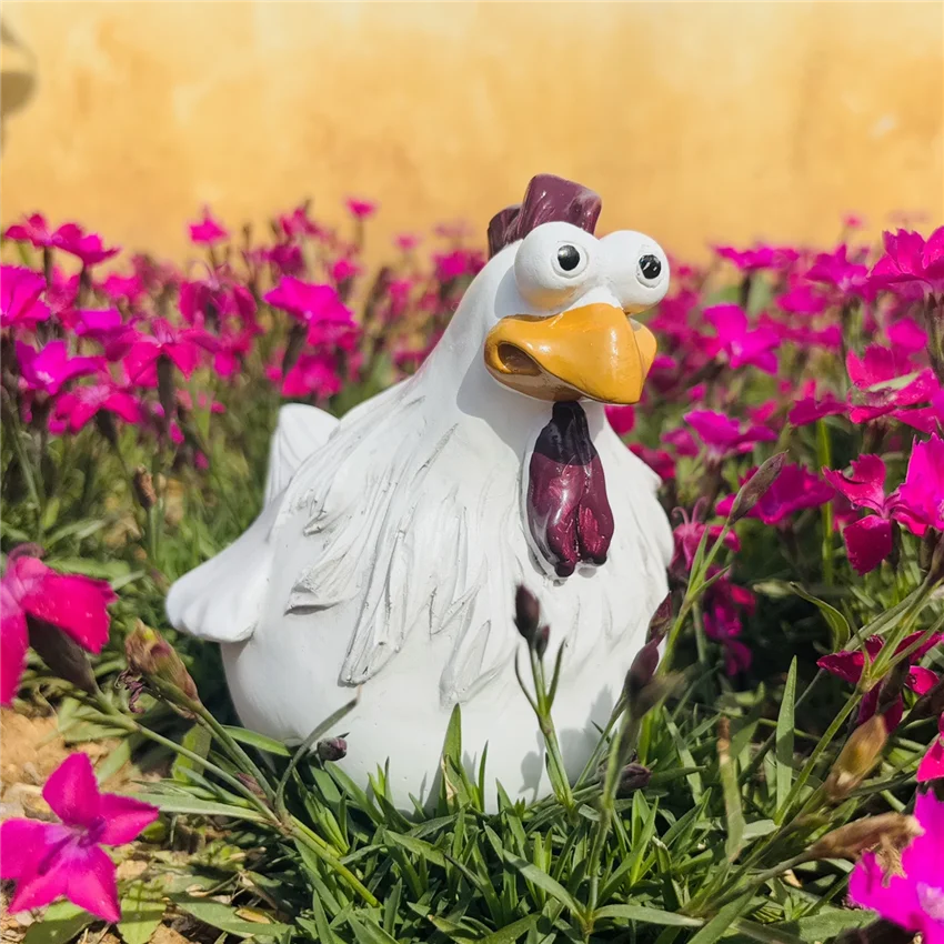 Estatua de Pollo para Valla – Decoración Jardín en Resina - imagen 4