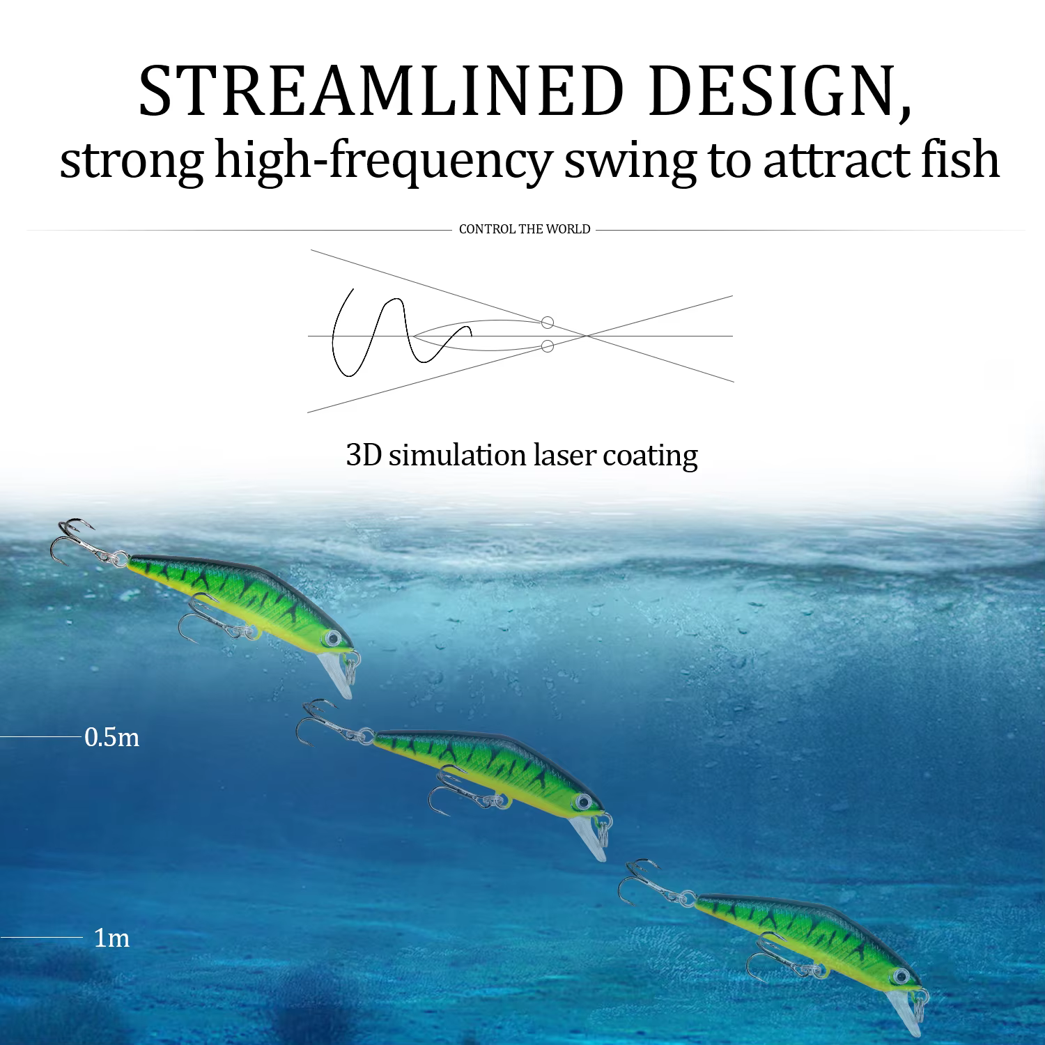 Wobbler Minnow Hundido 6,8 cm – Para Lubina y Lucio - imagen 4