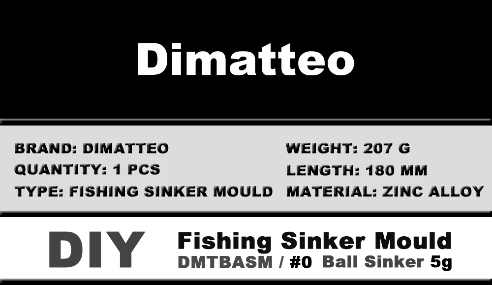 Molde de plomo Dimatteo para bolas de pesca de 5g con 10 cavidades