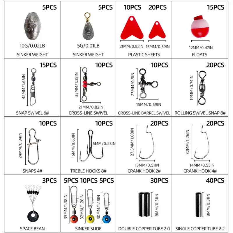 ShareShark Set Accesorios de Pesca con plomos y emerillones - imagen 3