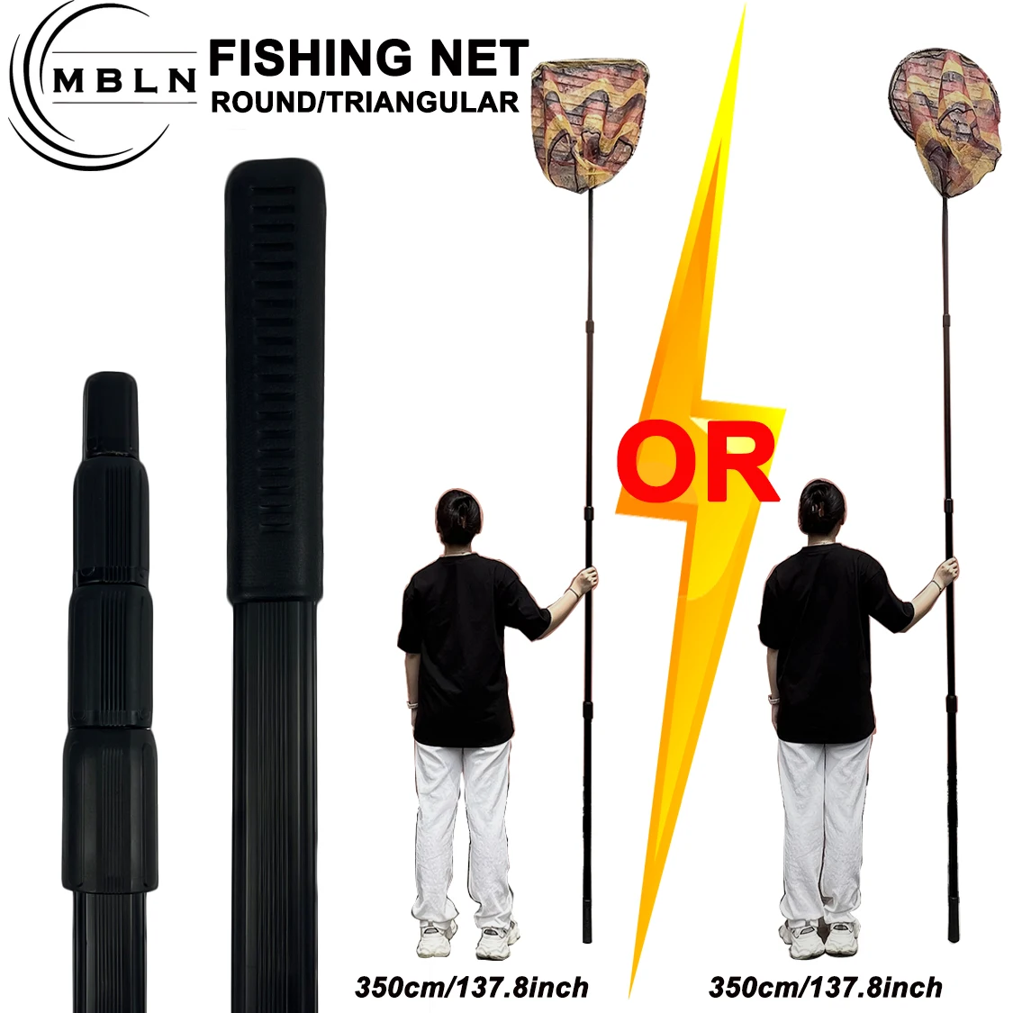 Red de pesca plegable con marco aluminio