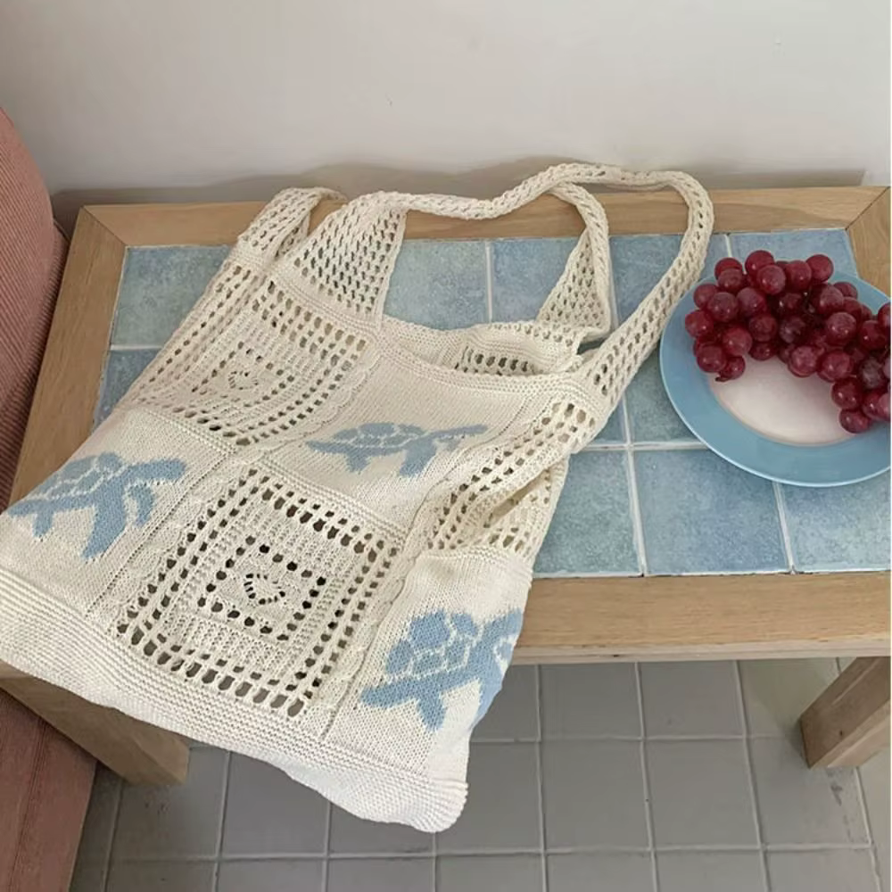 Bolso de Playa Tejido con Estrella de Mar – Tipo Cubo - imagen 3