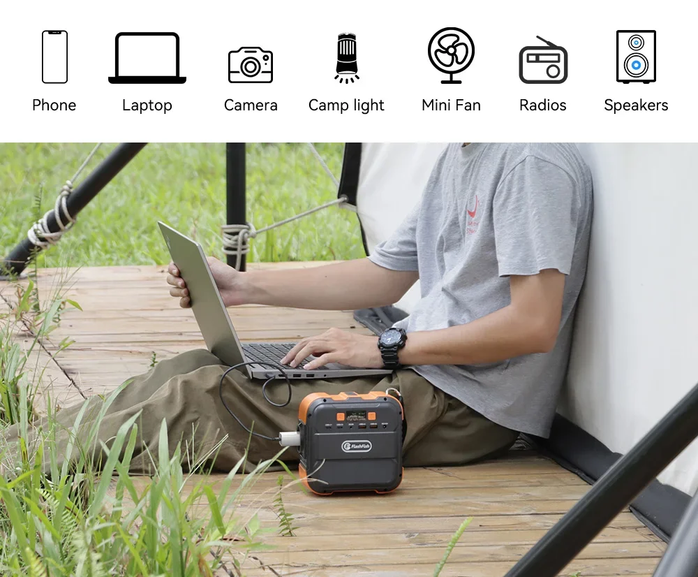 Puertos de salida USB-C y USB-A para carga rápida de dispositivos móviles