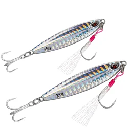 Señuelo jigging lento metálico spinner con anzuelo y ojos 3D para mar