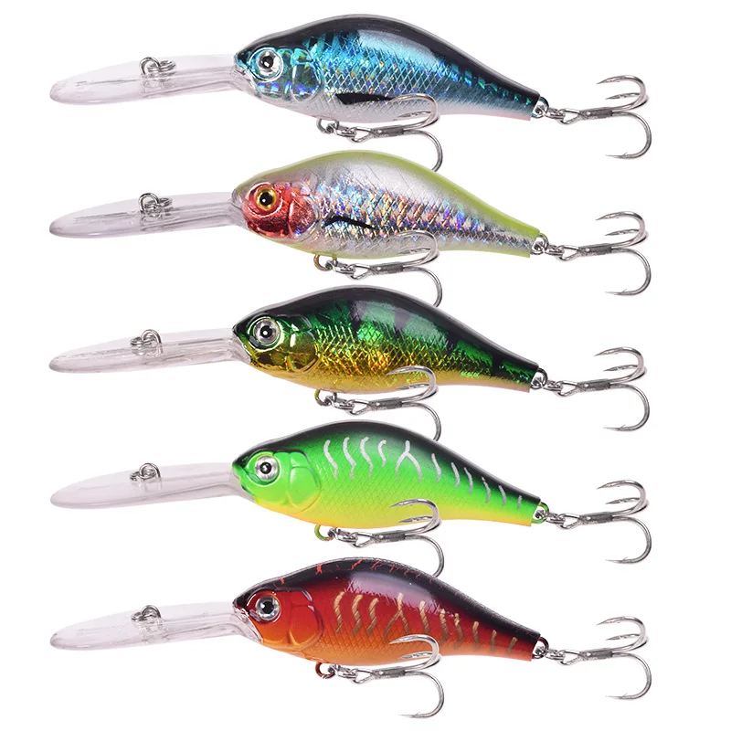 Señuelo de pesca flotante WDAIREN tipo minnow con ojos 3D