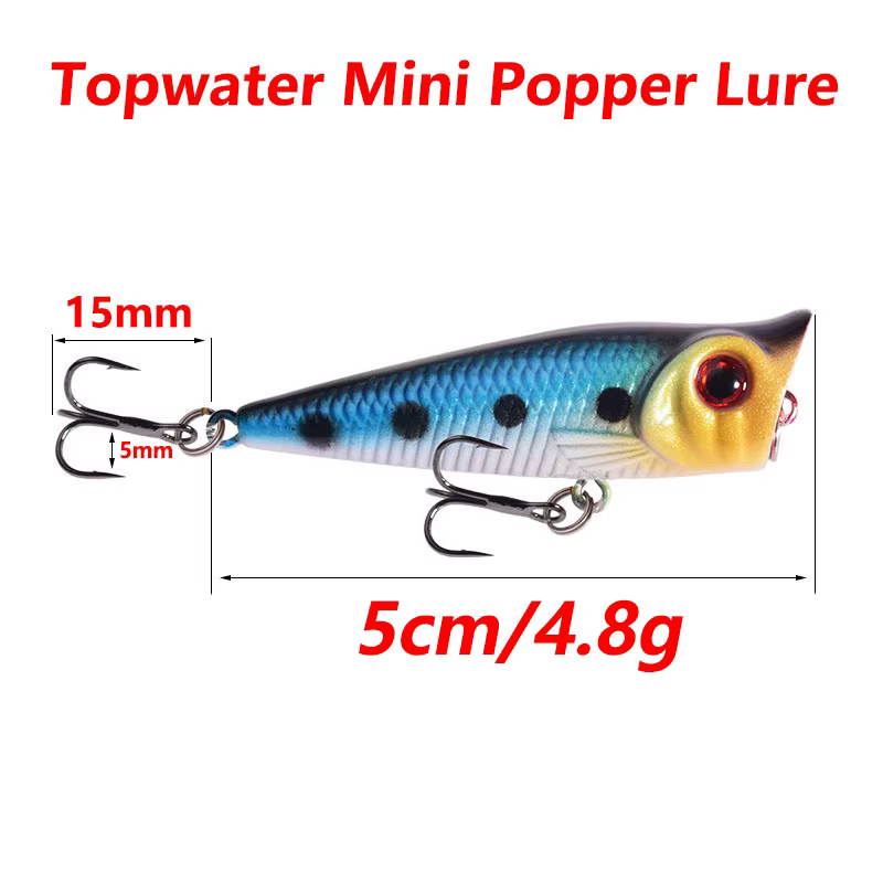 Popper superficie 5cm 4,8g - Cebo artificial minnow para lucio - imagen 3