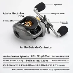 Carrete casting Huidiao freno magnético ultraligero 7.1:1