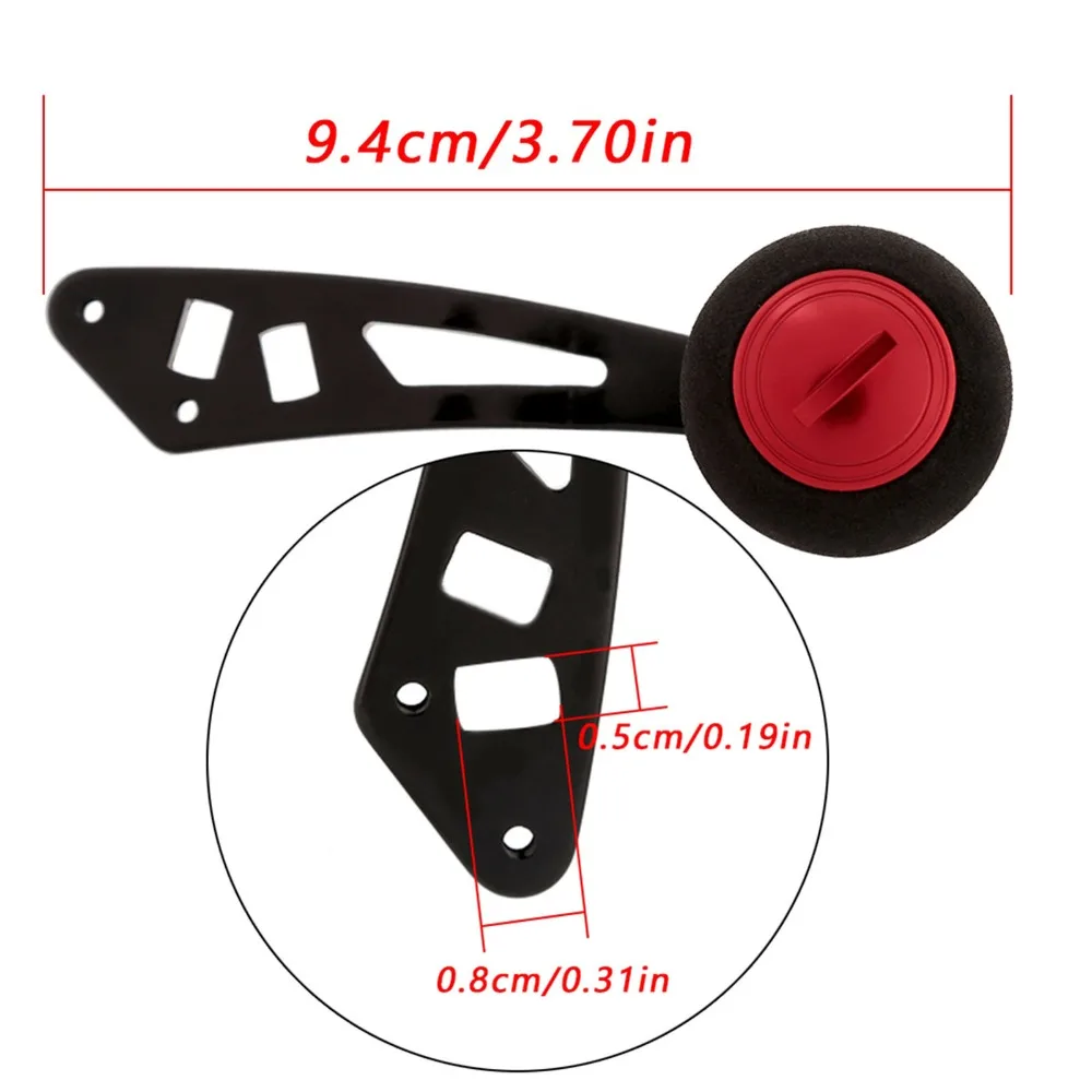 Manivela de carrete de pesca de aleación de aluminio con perilla EVA vista frontal