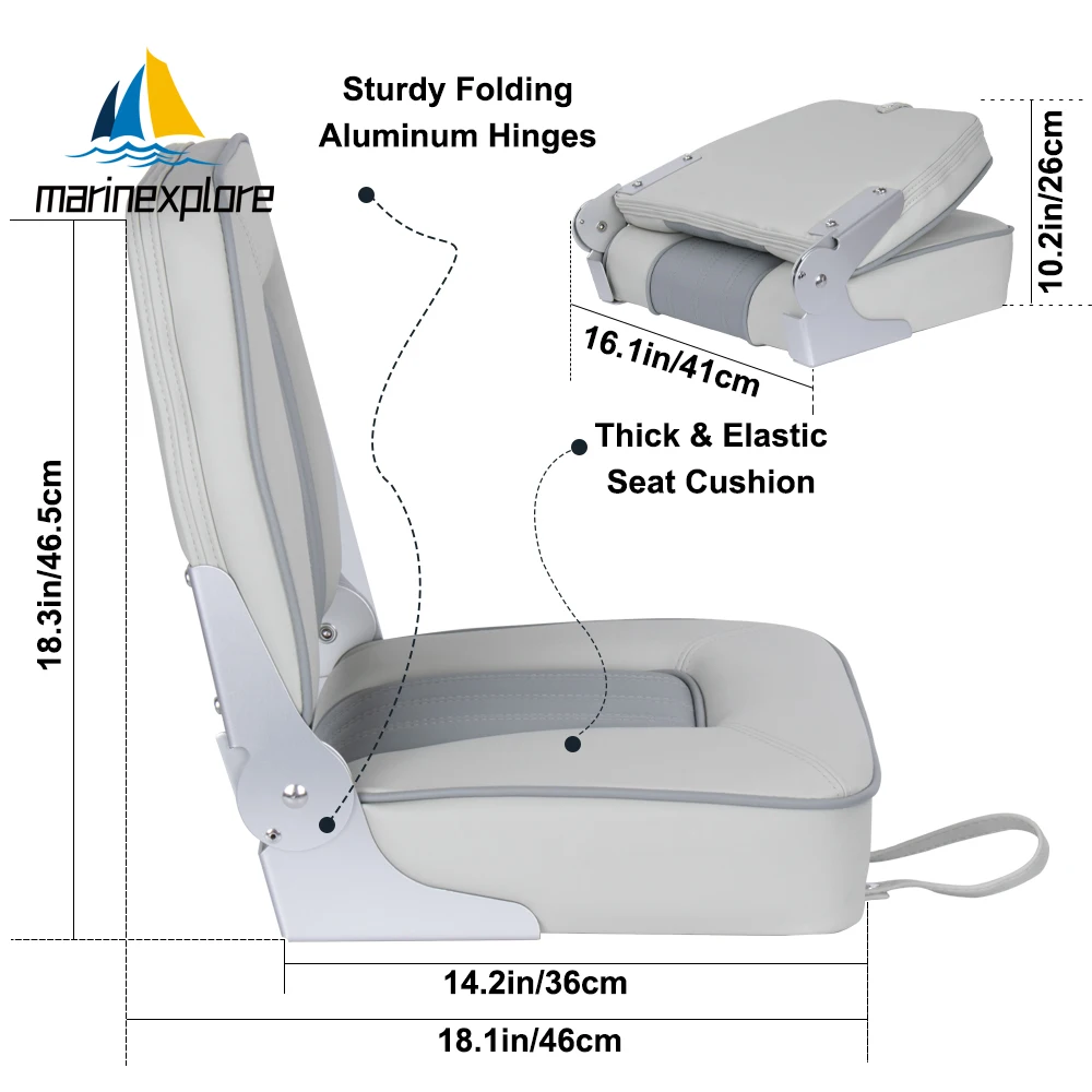 Asiento de pesca plegable – PVC duradero para barcos y lanchas - imagen 4