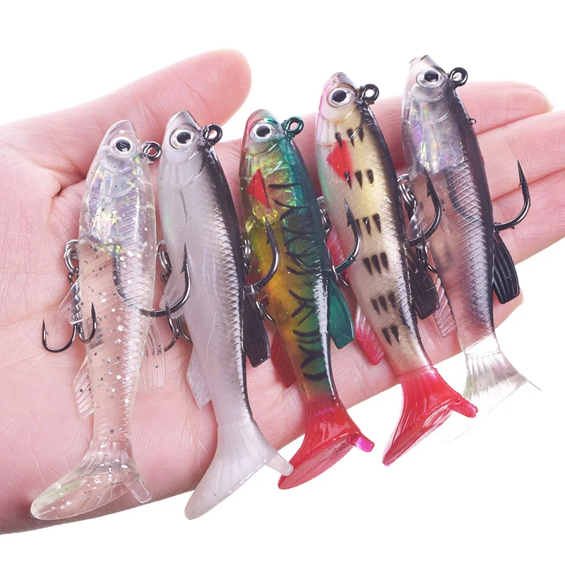 Conjunto de 5 señuelos swimbait en diferentes colores