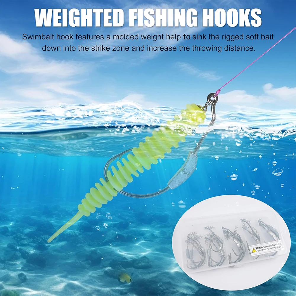Anzuelos plomados swimbait con twist lock para vinilos black bass - imagen 4