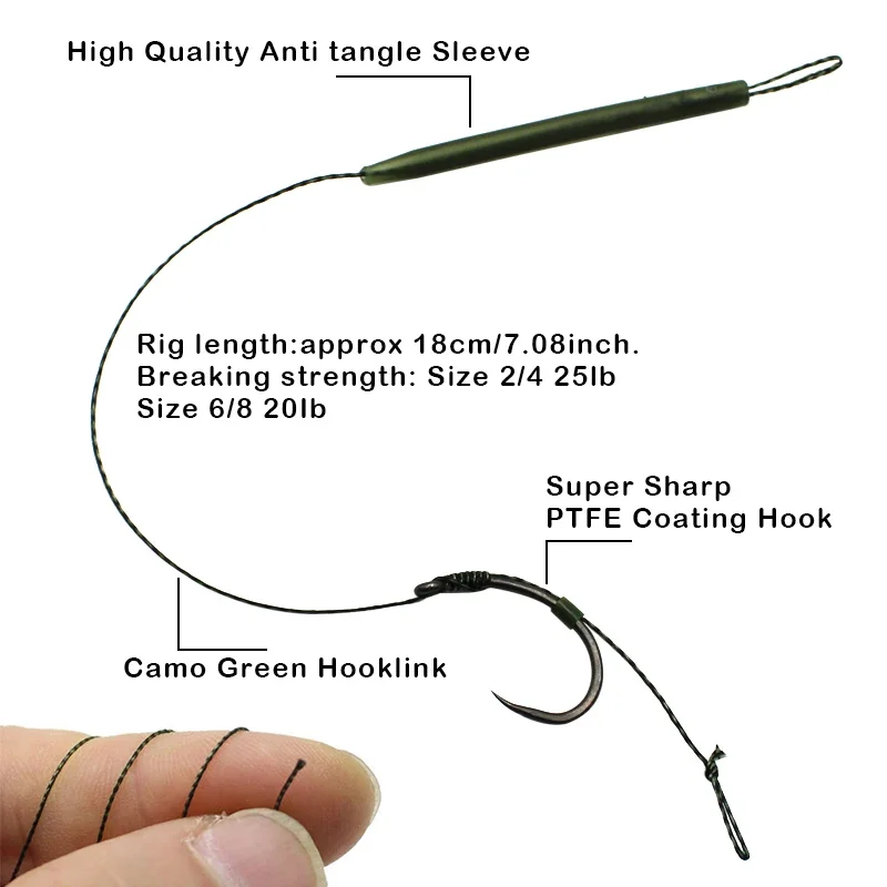 Diferentes tallas de anzuelo barbless del pack