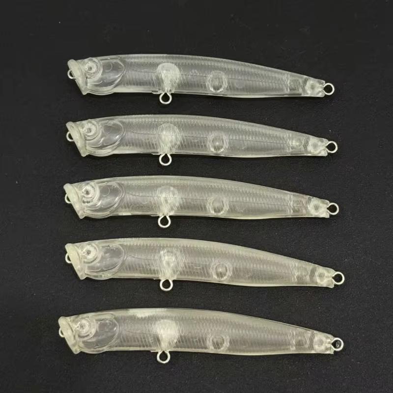 Señuelo popper transparente de 70 mm y 3g - pack 20 piezas