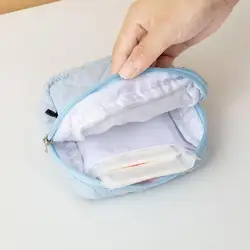 Mini neceser acolchado de algodón para maquillaje, bolso coqueta