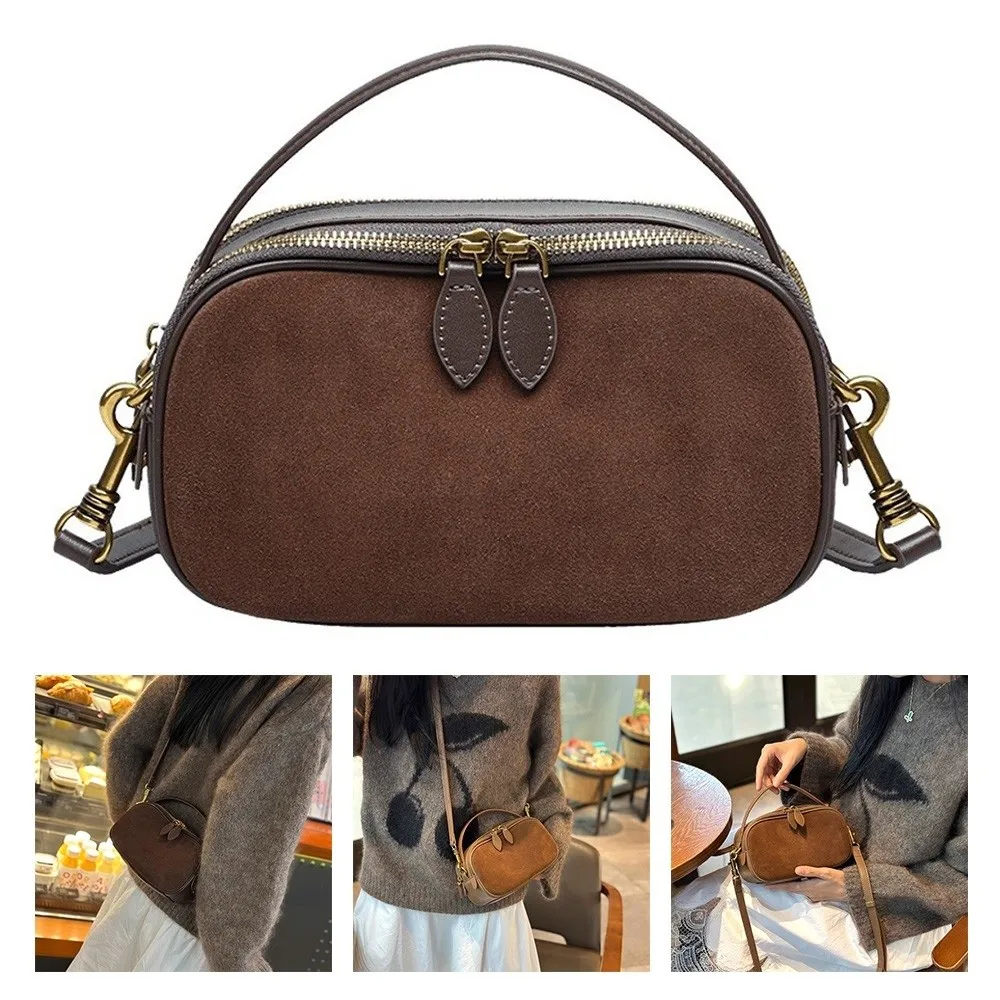 Bolso bandolera pequeño de ante sintético para mujer, estilo vintage - imagen 4