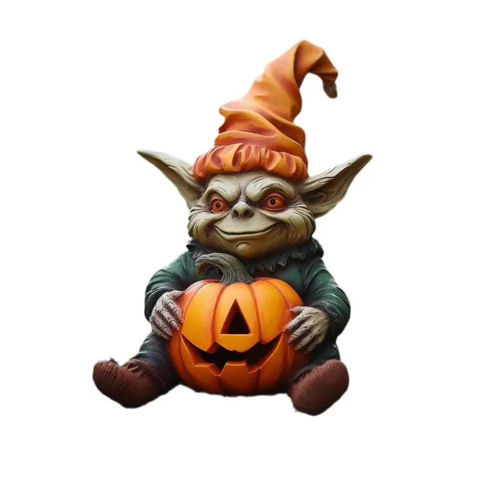 Estatua resina calabaza fantasma Halloween: adorno lindo - imagen 4