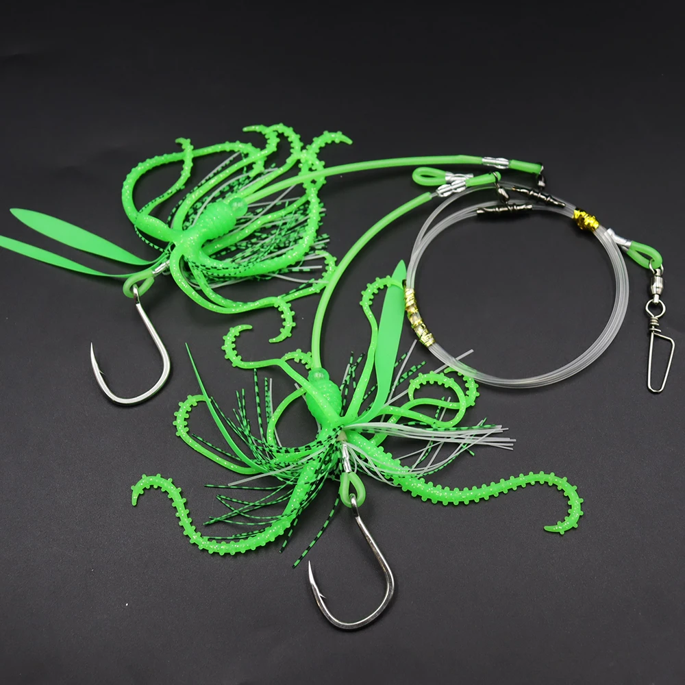 ZYZHE Deep Drop Rig con anzuelo BKK y vinilo pulpo para fondo - imagen 2