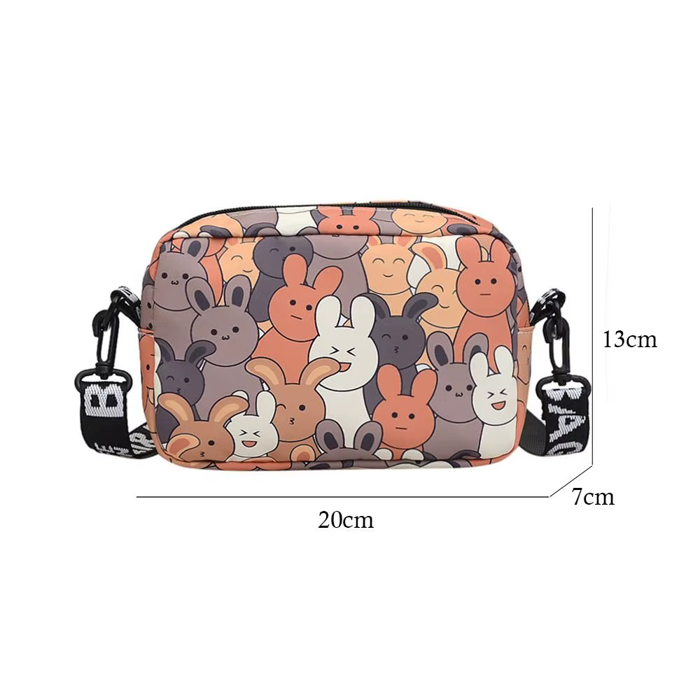 Bolso bandolera Oxford con conejo estampado para mujer y niña - imagen 3
