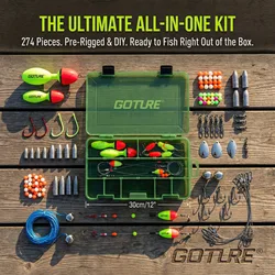 Goture Kit de pesca completo: anzuelos, plomos y cuentas