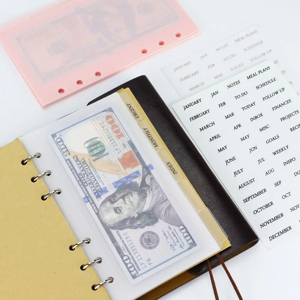 Porta tarjetas A6 de piel PU con hojas sueltas y gran capacidad