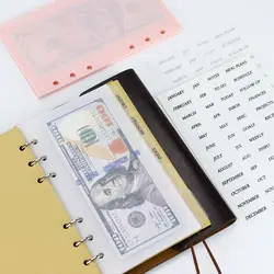 Porta tarjetas A6 de piel PU con hojas sueltas y gran capacidad