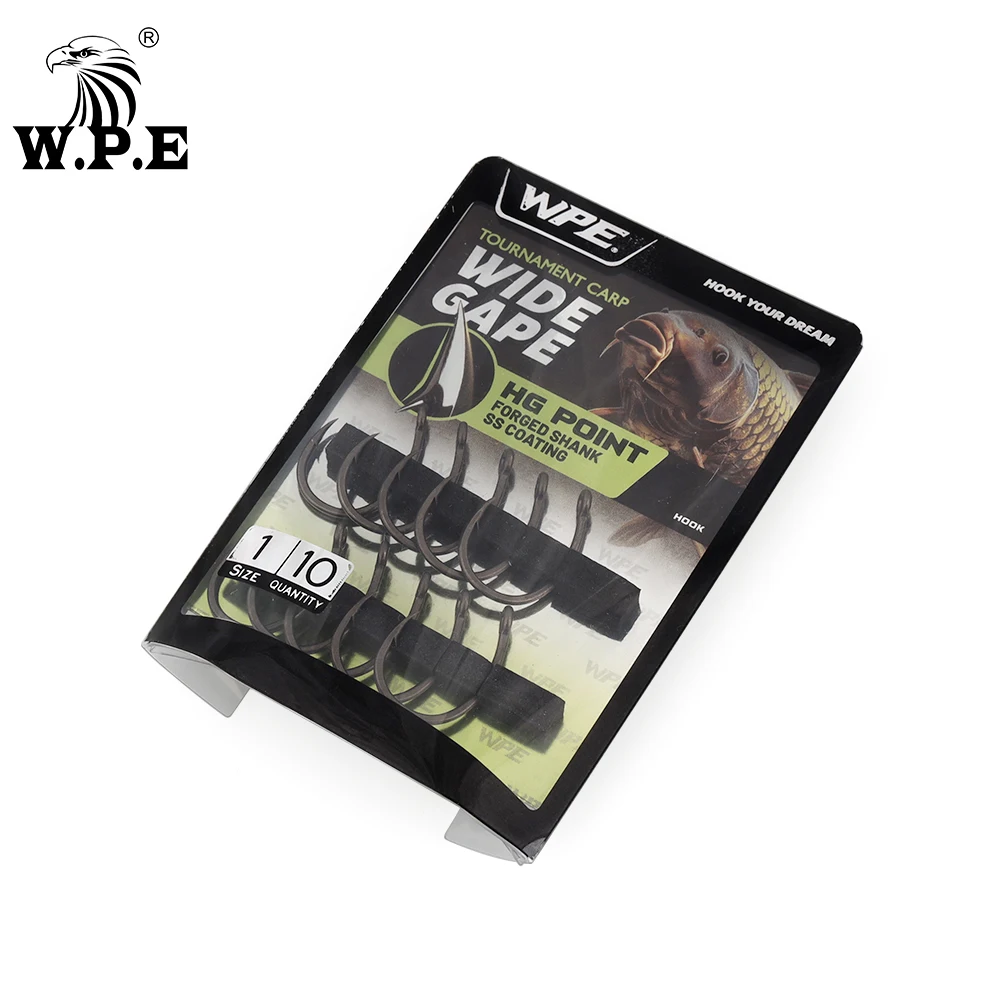 W.P.E Anzuelos de pesca con púas en acero al carbono para carpa - imagen 5