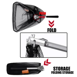 SAMOLLA Red de aterrizaje plegable aluminio para pesca a mosca