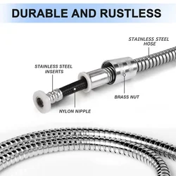 Manguera de Ducha Flexible – Acero Inoxidable Extensible 1,5-3m
