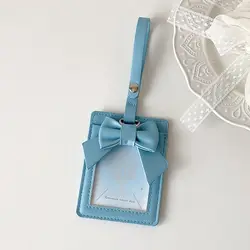 Porta tarjetas de cuero PU con lazo y funda protectora para fotos