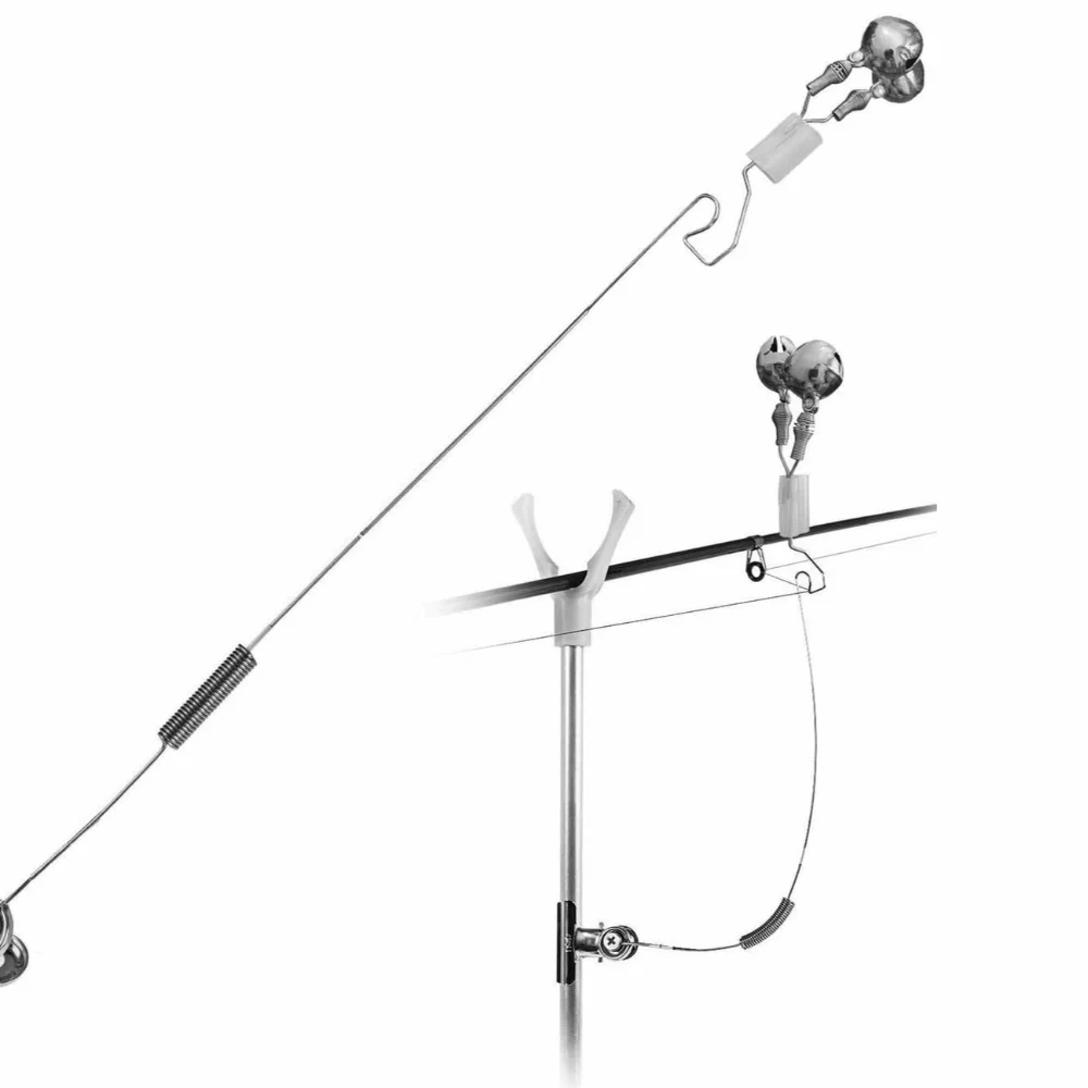 Campanas dobles ajustables para pesca con alarma de picada inox - imagen 4