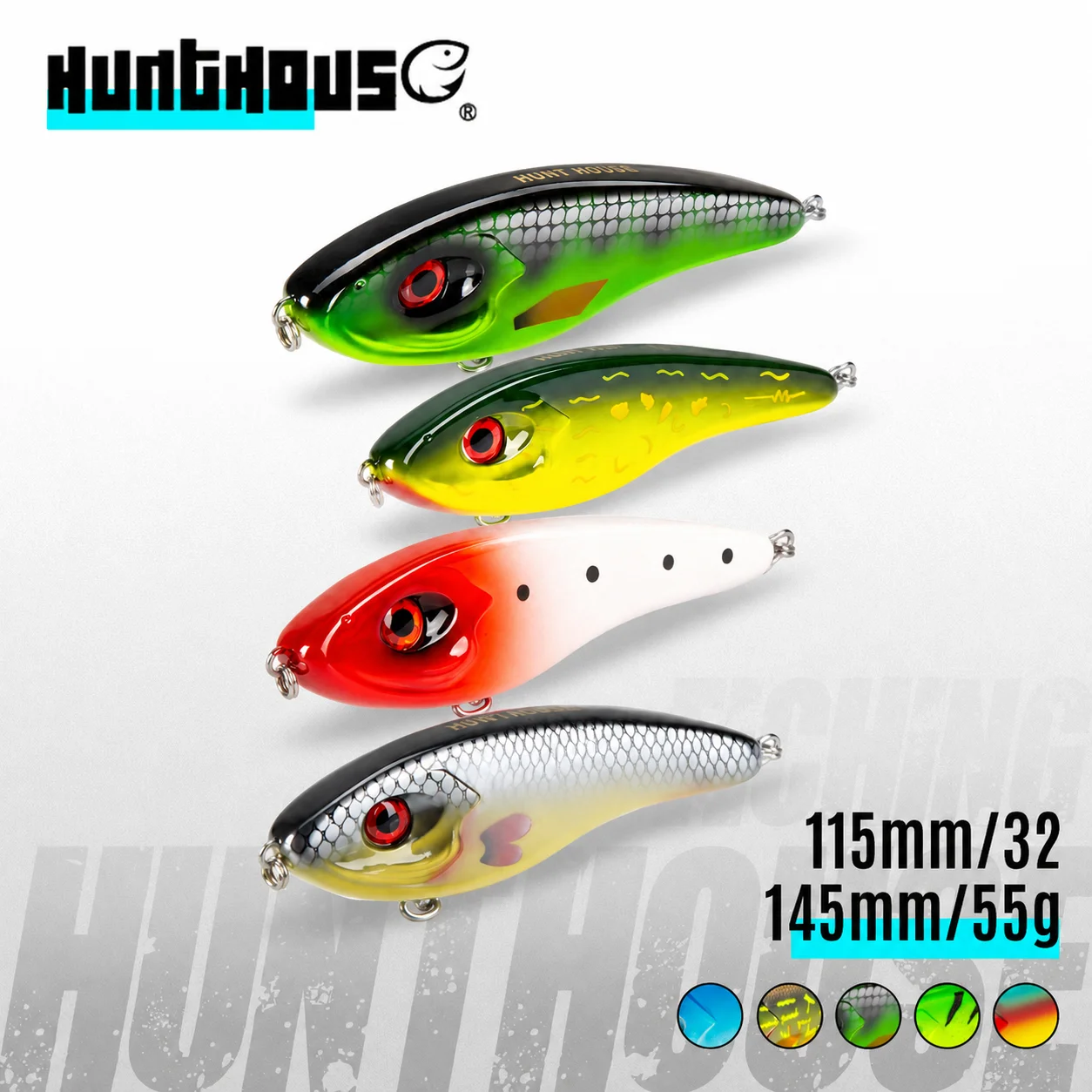 Hunthouse Musky Buster Jerkbait – hundimiento lento, sonido fuerte - imagen 2