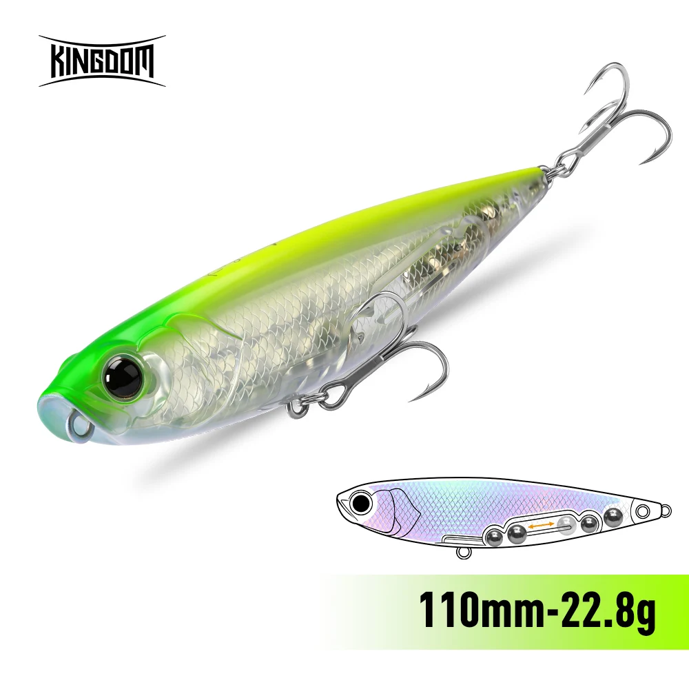 Kingdom Basstaor Señuelo flotante tipo lápiz largo alcance para lubina - imagen 2
