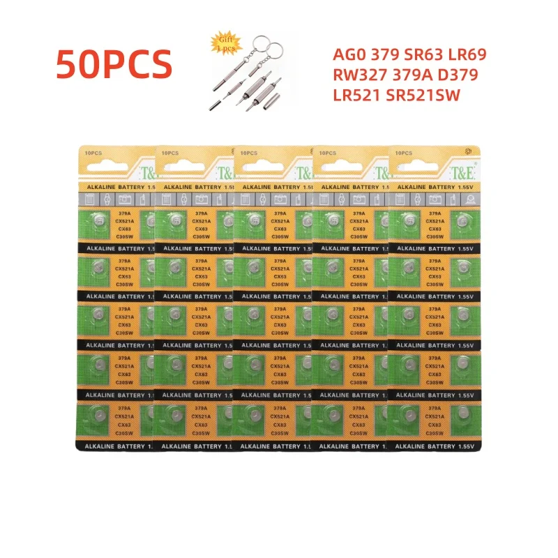 Pilas botón AG0 379 SR63 LR69 1.5V alcalinas para reloj - imagen 3