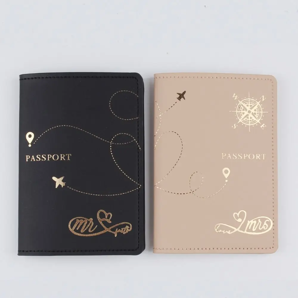 Funda pasaporte impermeable PU de cuero con ranuras para tarjetas