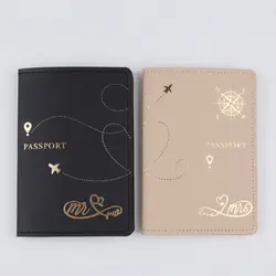 Funda pasaporte impermeable PU de cuero con ranuras para tarjetas