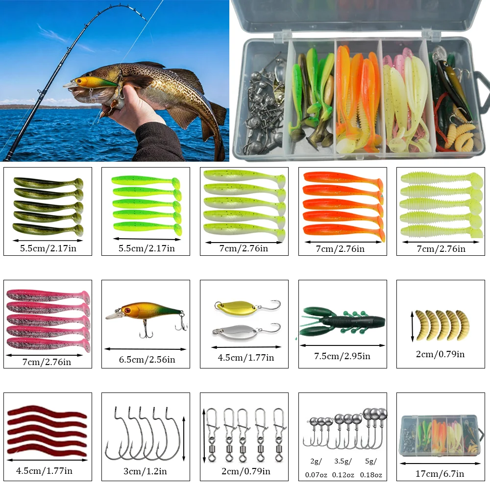 BRAVMACK Señuelos de pesca para lubina y trucha con caja