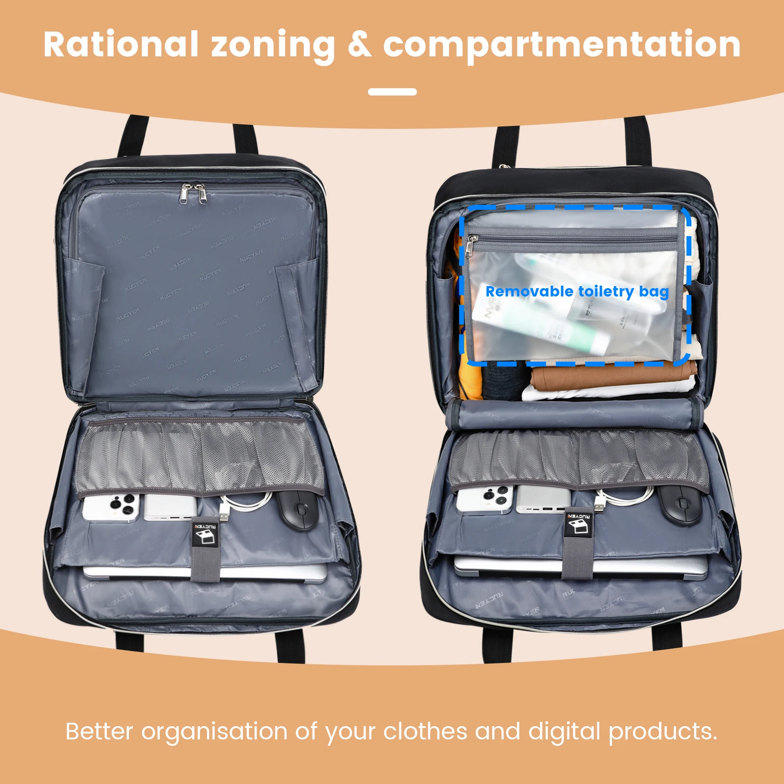 Maletín trolley impermeable para portátil de viaje - imagen 3