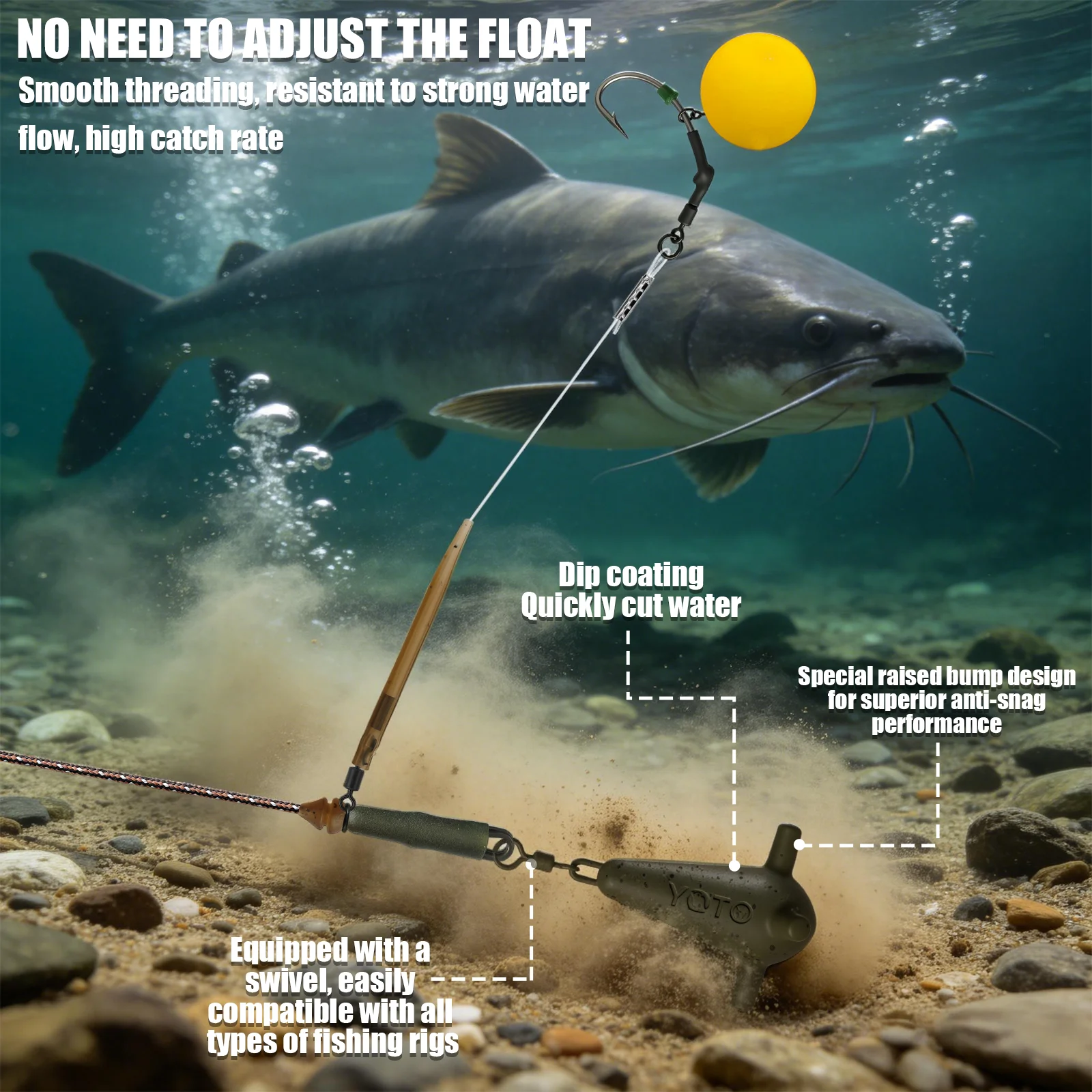 Montaje en línea para pesca de fondo y carpas