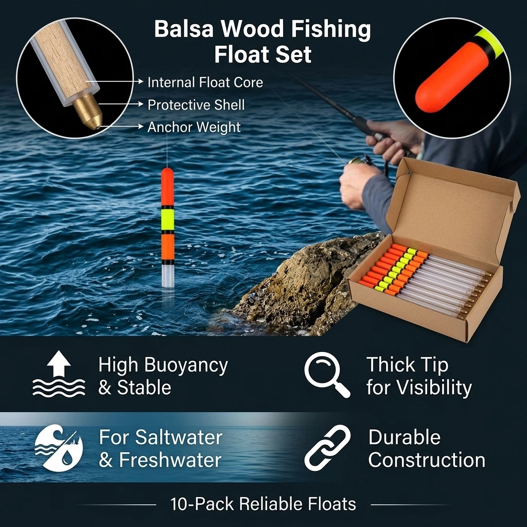 Flotadores pesca balsa alta flotabilidad punta gruesa visible - imagen 4