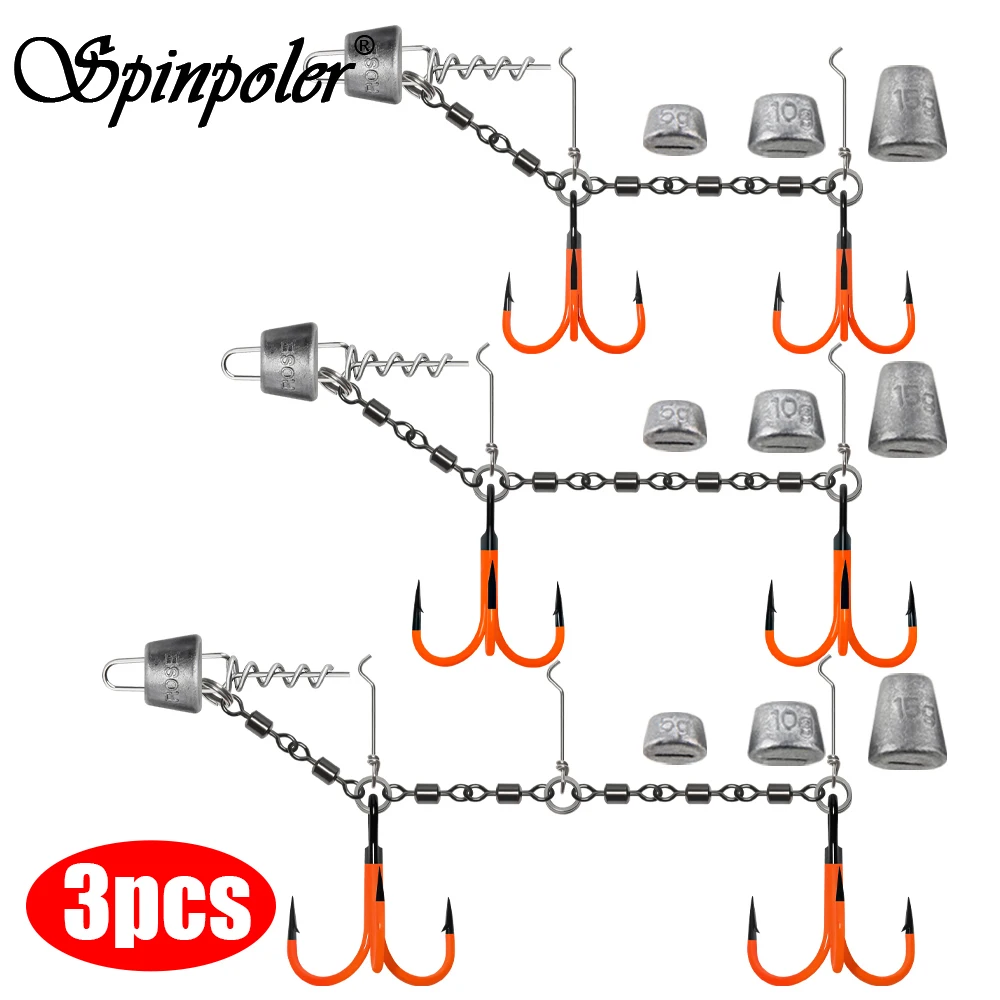 Anzuelo triple Flame Stinger para vinilo Curltail Shad - imagen 2
