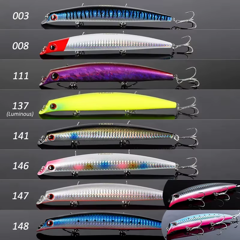 Noeby Sasuke – Señuelo minnow sin labios flotante para lucios - imagen 3